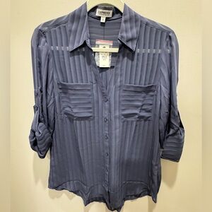 Slim fit portofino shirt from express
Blue lightly textured